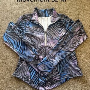 Free Movement Zebra Print Quarter-Zip Pullover size Medium